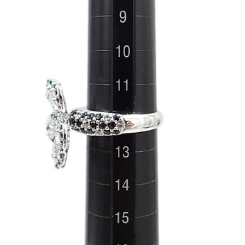 サファイア リング K18ホワイトゴールド 花 フラワー 植物 ボタニカル【中古】【903080】