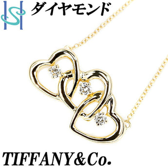 Tiffany Triple Heart Diamond Necklace K18YG 3P Brand TIFFANY&amp;Co. | 18K Diamond Daily Use Simple Cute Stylish Casual [Used] [SH100060]