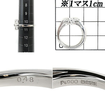 Diamond Ring 0.48ct Pt900 Cross | Diamond Platinum Daily Use Simple Luxurious Gorgeous Cute Stylish Casual [Used] [SH100084]
