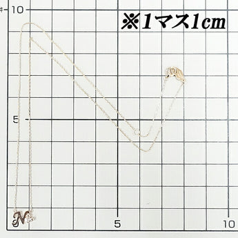 カナル4℃ ディズニー ダイヤモンド ネックレス K10PG ミッキーマウス イニシャル ”N” ローマ字 英語 一粒石 ブランド Canal4℃ Disney | 10金 ダイアモンド かわいい おしゃれ【中古】【SH100120】