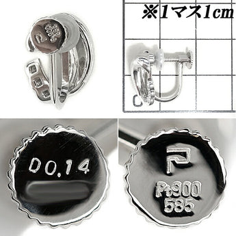 POLA Diamond Earrings 0.14ct Pt900 K14WG Brand POLA | Diamond Platinum Daily Use Simple Cute Stylish Casual [Used] [SH100129]
