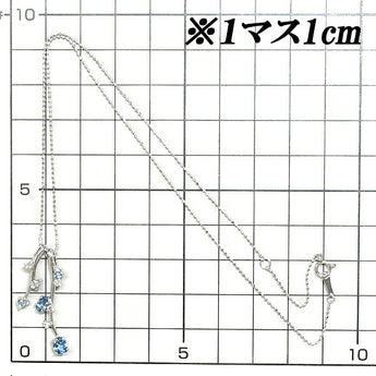 Aquamarine necklace 0.60ct treated blue diamond K18WG 2way multi | 18K diamond simple cute stylish casual entrance ceremony graduation ceremony [SH100689]