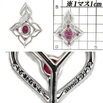 ジュネ トルマリン ペンダント ブローチ 4.14ct ダイヤモンド ルビー K18WG 透かし ブランド Jeunet | 18金 ダイアモンド 豪華 ゴージャス 上品 エレガント かわいい おしゃれ【中古】【SH101985】