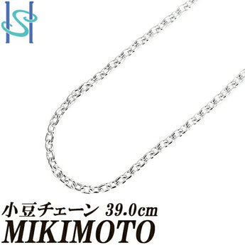 MIKIMOTO Azuki Chain Necklace K18WG 39.0cm Necklace Chain Base Metal Only No Stones Brand MIKIMOTO | 18K Gold Daily Use Simple Cute Stylish Casual [Used] [SH102014]