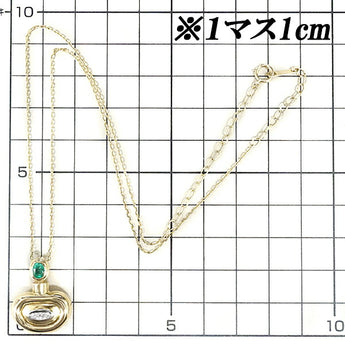TASAKI Tasaki Pearl Emerald Necklace 0.39ct Diamond K18YG Pt900 Bottle Jar TASAKI | 18K Diamond Daily Use Simple Cute Stylish Casual [Used] [SH103080]