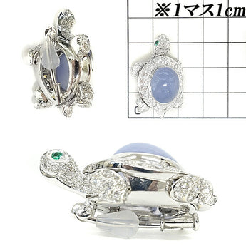 Cartier Chalcedony Tortoise Brooch Diamond Garnet K18WG Turtle Animal Cartier | 18K Diamond Gorgeous Gorgeous Cute Stylish [Used] [SH103273]