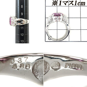 パイロープスペサルティンガーネット リング 4.39ct ダイヤモンド Pt900 レアストーン 希少石 透かし | ダイアモンド プラチナ 上品 エレガント ゴージャス 豪華 おしゃれ【中古】【SH105486】