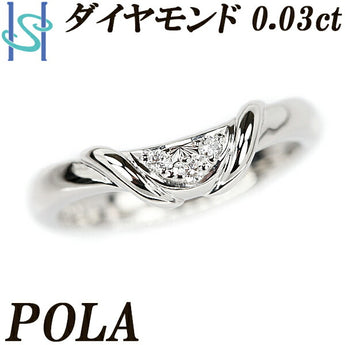 POLA Diamond Ring 0.03ct Pt900 V-Shape Brand POLA | Diamond Platinum Daily Use Simple Cute Stylish Casual [Used] [SH105496]
