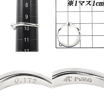 4℃ ダイヤモンド リング 0.173ct Pt950 一粒石 V字 ブランド ヨンドシー | ダイアモンド プラチナ デイリーユース シンプル かわいい おしゃれ 華やか 冠婚葬祭【中古】【SH105519】