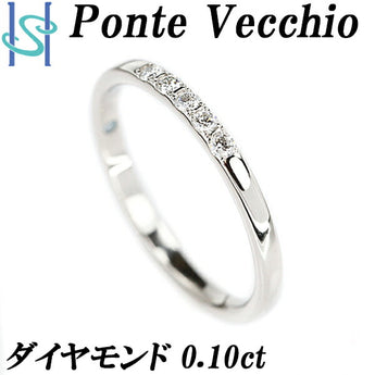 ポンテヴェキオ ダイヤモンド リング 0.10ct Pt999 5P 細め ブランド Ponte Vecchio | ダイアモンド プラチナ デイリーユース シンプル かわいい おしゃれ カジュアル【中古】【SH105522】