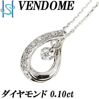 VENDOME AOYAMA Diamond Necklace 0.10ct K18WG Drop Dangling Brand VENDOME AOYAMA | 18K Diamond Daily Use Simple Cute Stylish Gorgeous [Used] [SH105536]