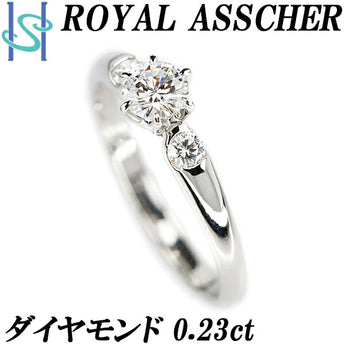 ロイヤルアッシャー ダイヤモンド リング 0.23ct Pt900 細め ブランド ROYAL ASSCHER | ダイアモンド プラチナ 上品 かわいい おしゃれ【中古】【SH105614】