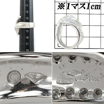 Mitsukoshi Diamond Ring K18WG Matte Thick Brand | 18K Gold Diamond Elegant Luxurious Gorgeous Cute Stylish [Used] [SH105641]
