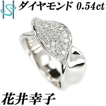 花井幸子 ダイヤモンド リング 0.54ct Pt900 太め 幅広 作家 デザイナー | ダイアモンド プラチナ 上品 エレガント 豪華 ゴージャス かわいい おしゃれ【中古】【SH105647】