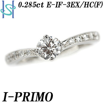 I-PRIMO Diamond Ring 0.285ct Pt950 Lilium Graded Certificate V-Shaped Pinky I-PRIMO | Diamond Platinum Daily Use Gorgeous Luxurious Cute Stylish [Used] [SH105652]