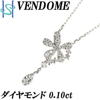 ヴァンドーム青山 ダイヤモンド ネックレス 0.10ct K18WG 花 フラワー 植物 ボタニカル VANDOME AOYAMA | 18金 ダイアモンド デイリーユース シンプル かわいい おしゃれ カジュアル【SH105744】