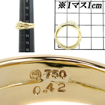 ミラショーン ダイヤモンド リング 0.42ct K18YG 二連風 ブランド mila schon | 18金 ダイアモンド デイリーユース 豪華  ゴージャス かわいい おしゃれ【中古】【SH105753】