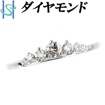 ダイヤモンド リング K18WG 細め グラデーション | 18金 ダイアモンド デイリーユース シンプル かわいい おしゃれ 【中古】【SH105761】