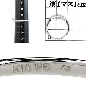 ダイヤモンド リング K18WG 細め グラデーション | 18金 ダイアモンド デイリーユース シンプル かわいい おしゃれ 【中古】【SH105761】