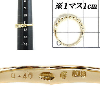 エステール ダイヤモンド ハーフエタニティ リング 0.40ct K18YG ブランド ESTELLE | 18金 ダイアモンド デイリーユース シンプル かわいい おしゃれ カジュアル【中古】【SH105763】