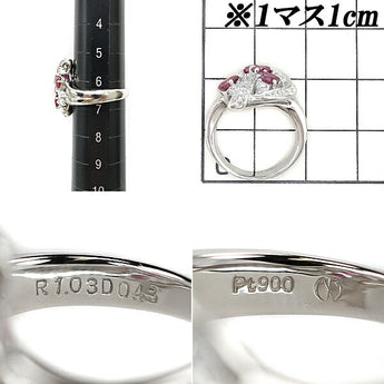 ルビー リング 1.03ct ダイヤモンド Pt900 透かし | ダイアモンド プラチナ 上品 エレガント ゴージャス 豪華 かわいい おしゃれ【中古】【SH105773】