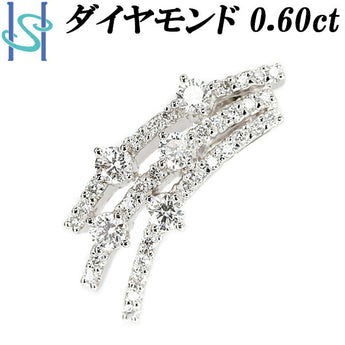 ダイヤモンド ペンダントトップ 0.60ct Pt900 カーブ | ダイアモンド プラチナ デイリーユース シンプル かわいい おしゃれ 上品 エレガント【中古】【SH105781】