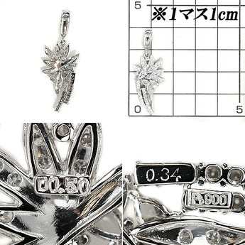 ダイヤモンド ペンダントトップ 0.50ct Pt900 ペアシェイプカット 変形カット ファンシーカット | ダイアモンド プラチナ 上品 エレガント 豪華 ゴージャス かわいい おしゃれ【中古】【SH105790】