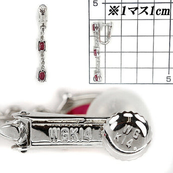 ルビー イヤリング 3.43ct ダイヤモンド K14WG 揺れる | 14金 ダイアモンド デイリーユース 上品 エレガント かわいい おしゃれ【中古】【SH105805】