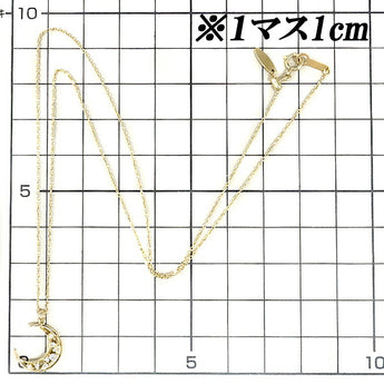 4℃ ダイヤモンド ネックレス 0.07ct K18YG 三日月 ムーン 透かし ブランド ヨンドシー | 18金 ダイアモンド デイリーユース シンプル かわいい おしゃれ カジュアル 華やか【中古】【SH105831】