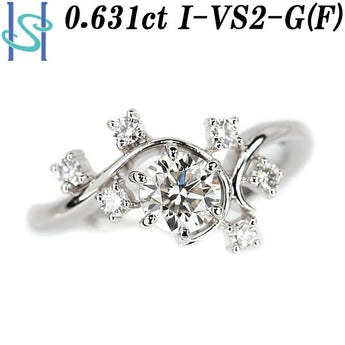 Diamond Ring 0.631ct Pt900 Graded with Certificate Arabesque Botanical | Diamond Platinum Elegant Cute Stylish [Used] [SH105842]
