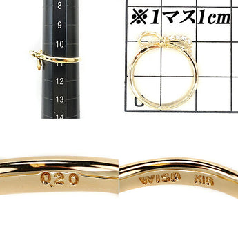 ウィスプ ダイヤモンド リング 0.20ct K18YG リボン ブランド WISP | 18金 ダイアモンド デイリーユース シンプル かわいい おしゃれ【中古】【SH105858】