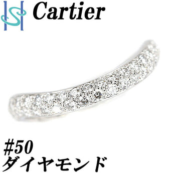 カルティエ ダイヤモンド リング Pt950 トリニティ ルバン ウエディング ハーフエタニティ パヴェ カーブ Cartier | ダイアモンド プラチナ 上品 エレガント 豪華 かわいい おしゃれ【SH105882】