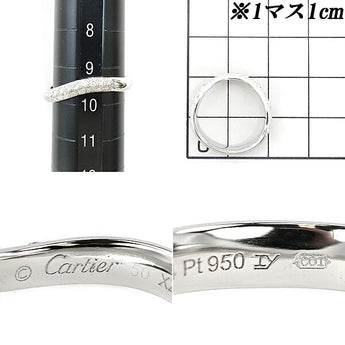 カルティエ ダイヤモンド リング Pt950 トリニティ ルバン ウエディング ハーフエタニティ パヴェ カーブ Cartier | ダイアモンド プラチナ 上品 エレガント 豪華 かわいい おしゃれ【SH105882】