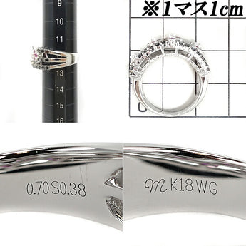 笠原真寿美 ピンクサファイア リング 0.38ct ダイヤモンド ブラックダイヤモンド K18WG 花 フラワー 植物 ボタニカル 透かし 作家 デザイナー | 18金 ピンクサファイヤ カラーサファイア【SH107483】