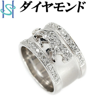 Diamond Ring Pt900 Leopard Panther Animal Matte Matte Wide Thick | Diamond Platinum Cute Stylish [Used] [SH108301]