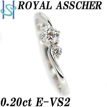 ロイヤルアッシャー ダイヤモンド リング 0.20ct Pt950 グレード付き 鑑定書 ブランド ROYAL ASSCHER | ダイアモンド プラチナ デイリーユース シンプル かわいい おしゃれ【中古】【SH108331】