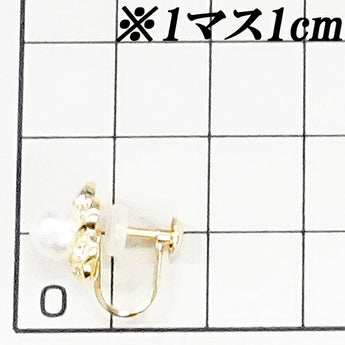 Akoya pearl earrings 5.7-5.9mm diamond K18YG flower plant botanical | 18K Akoya pearl white pearl Japanese pearl diamond daily use cute stylish [used] [SH108362]
