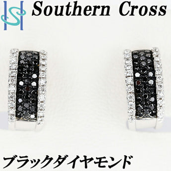 Southern Cross Black Diamond Earrings 0.62ct Diamond Pt900 Hoop Brand Southern Cross | 18K Diamond Gorgeous Stylish [Used] [SH108365]