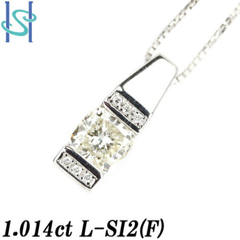 Cushion Cut Diamond Necklace 1.014ct Pt900 Pt850 Graded with Certificate of Authenticity Square Cut Modified Cut Fancy Cut | Diamond Platinum Daily Use Stylish [SH108381]