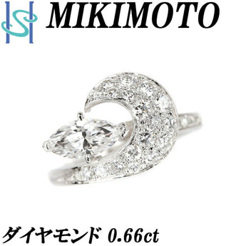 ミキモト ダイヤモンド リング 0.66ct Pt950 月 ムーン マーキスカット 変形カット ファンシーカット MIKIMOTO | ダイアモンド プラチナ 上品 エレガント 豪華 かわいい おしゃれ【中古】【SH108396】