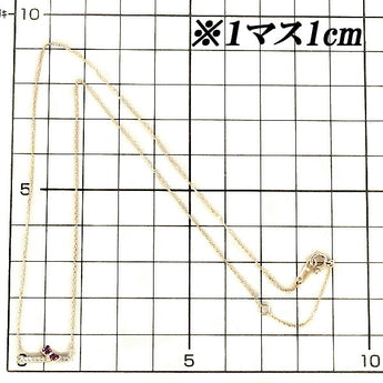 ルビー ネックレス ダイヤモンド K18PG リボン ブラックメッキ | 18金 ダイアモンド デイリーユース シンプル かわいい おしゃれ カジュアル【中古】【SH108413】