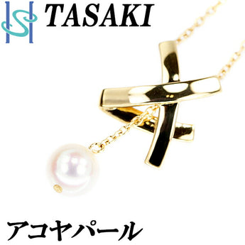 タサキ 田崎真珠 アコヤパール ネックレス 6.9mm K18YG ブランド TASAKI | 18金 あこや真珠 白真珠 和珠 デイリーユース シンプル かわいい おしゃれ【中古】【SH108426】