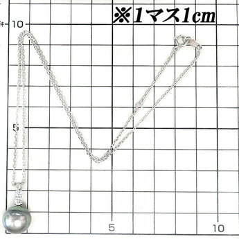黒蝶パール ネックレス 12.9mm ダイヤモンド Pt900 | 黒蝶真珠 黒真珠 南洋真珠 南洋パール タヒチ ブラックパール プラチナ かわいい おしゃれ【中古】【SH108438】