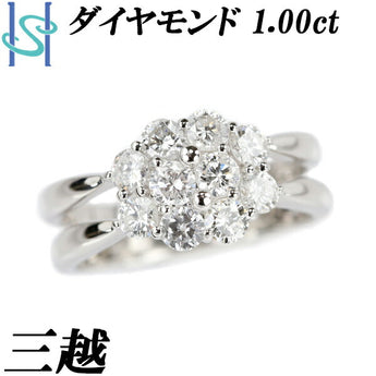 Mitsukoshi Diamond Ring 1.00ct Pt900 Openwork Brand | Diamond Platinum Daily Use Elegant Cute Stylish [Used] [SH108459]