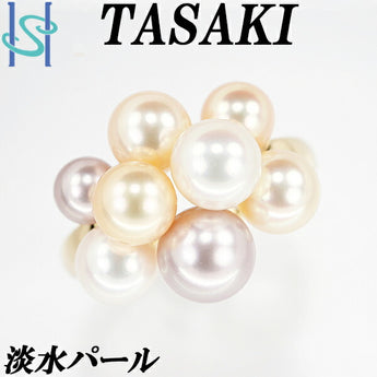 Tasaki Tasaki Pearl Freshwater Pearl Ring 4.9-7.0mm K18YG Brand TASAKI | 18K Freshwater Pearl White Pearl Daily Use Simple Cute Stylish [Used] [SH108483]