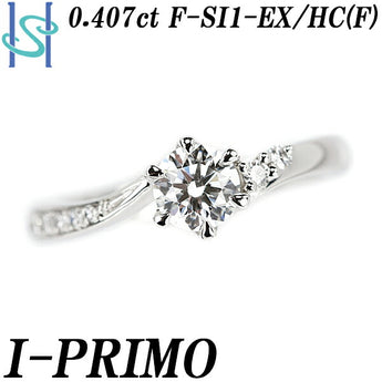 I-PRIMO Diamond Ring 0.407ct Pt950 Wave Brand I-PRIMO | Diamond Platinum Daily Use Simple Cute Stylish Gorgeous Weddings and Funerals [Used] [SH108484]