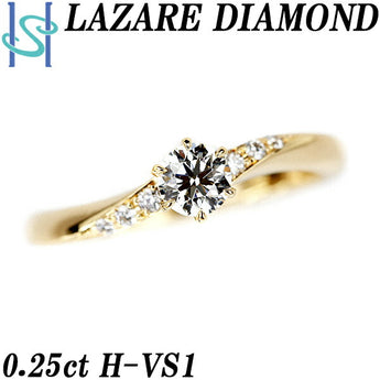 Lazare Diamond Diamond Ring 0.25ct K18YG Graded Certificate Brand LAZARE DIAMOND | 18K Diamond Daily Use Simple Cute Stylish [Used] [SH109555]