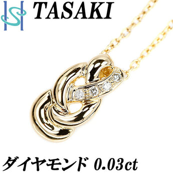 タサキ 田崎真珠 ダイヤモンド ネックレス 0.03ct K18YG ブランド TASAKI | 18金 ダイアモンド デイリーユース シンプル かわいい おしゃれ【中古】【SH109599】