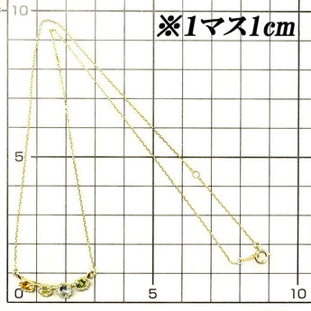 マルチカラーストーン ネックレス アクアマリン トルマリン ガーネット K18YG ミル打ち ミルグレイン アクワマリン【中古】【SH109651】