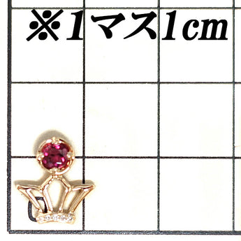 ルベライト レッドトルマリン ペンダントトップ 0.11ct ダイヤモンド K18PG 王冠 クラウン | 18金 ダイアモンド デイリーユース シンプル かわいい おしゃれ カジュアル【中古】【SH109669】
